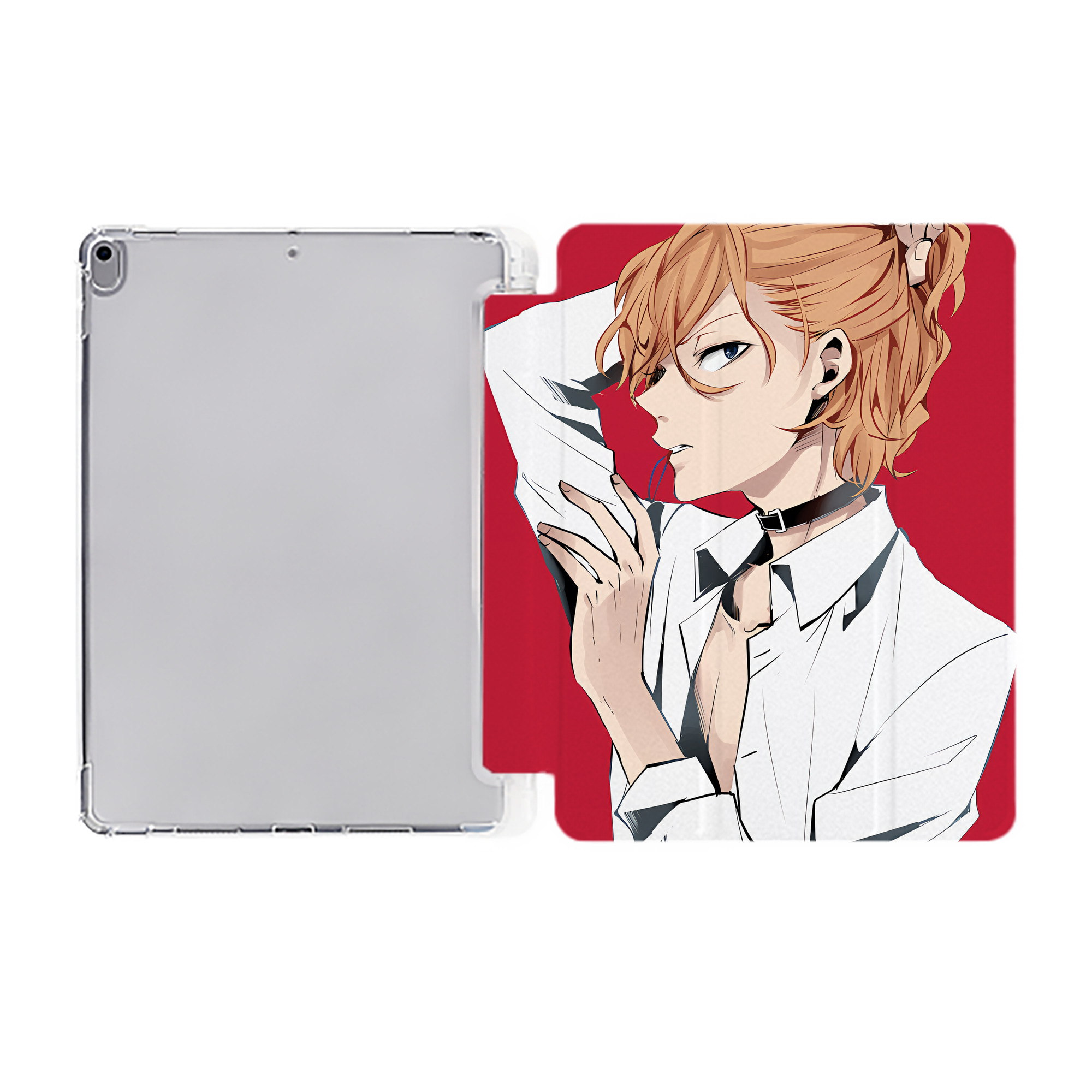 （画像用） 文豪ストレイドッグス Bungo Stray Dogs IPad ケース ペン収納付き 三つ折りスタンド PUレザー×シリコン 対応機種9.5/10.5/10.9インチ